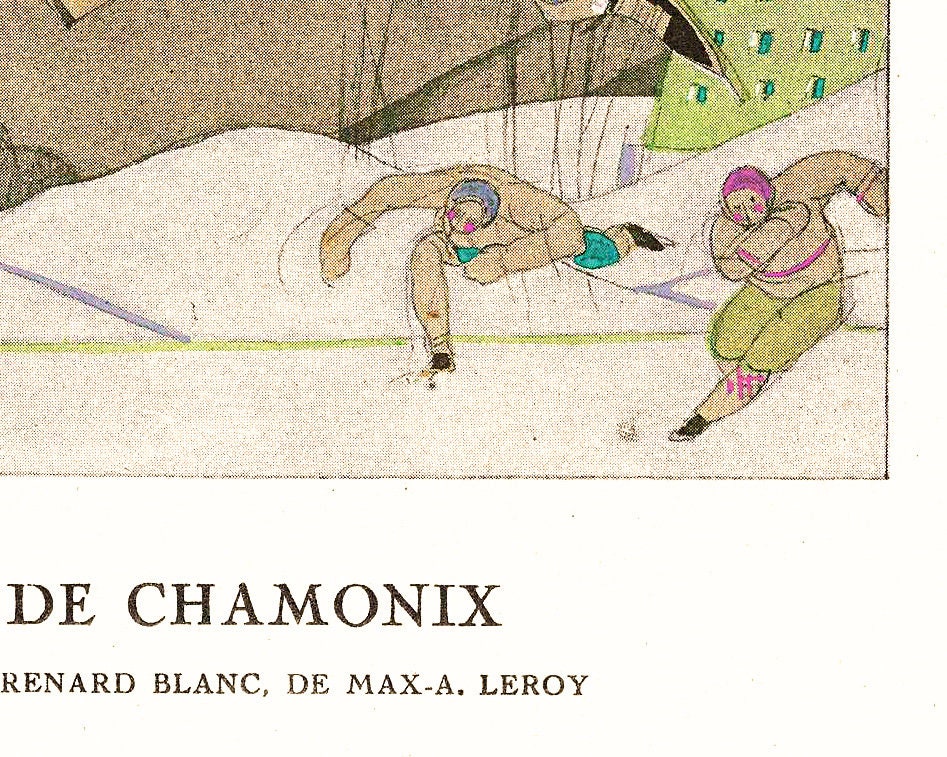 Vintage French skating fashion | the Beaty of Chamonix | 1920's fashion plate | Art deco art | Giclée fine art print | Eco-friendly gift