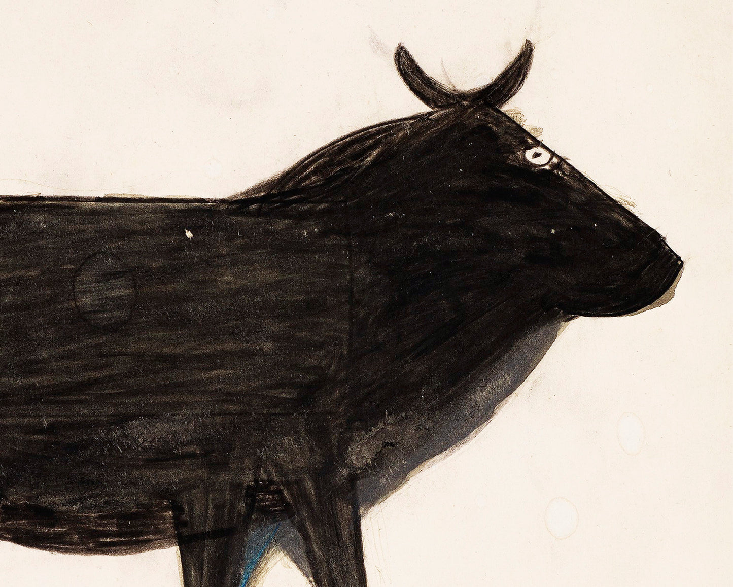 Bill Traylor Americana art | Black cow | Farm folk art | African American self-taught artist | Modern vintage wall décor