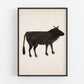 Bill Traylor Americana art | Black cow | Farm folk art | African American self-taught artist | Modern vintage wall décor