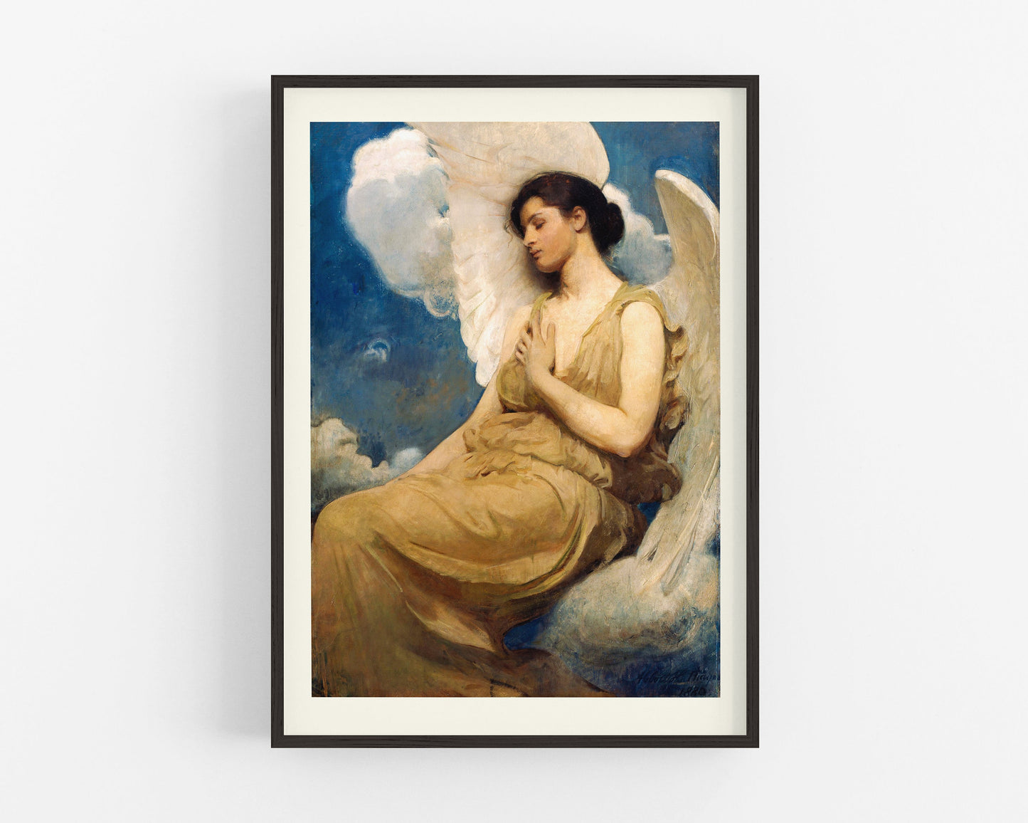 Ángel vintage | Figura alada en las nubes | | Arte art déco | Abbot Handerson Thayer | Impresión artística giclée | Regalo ecológico