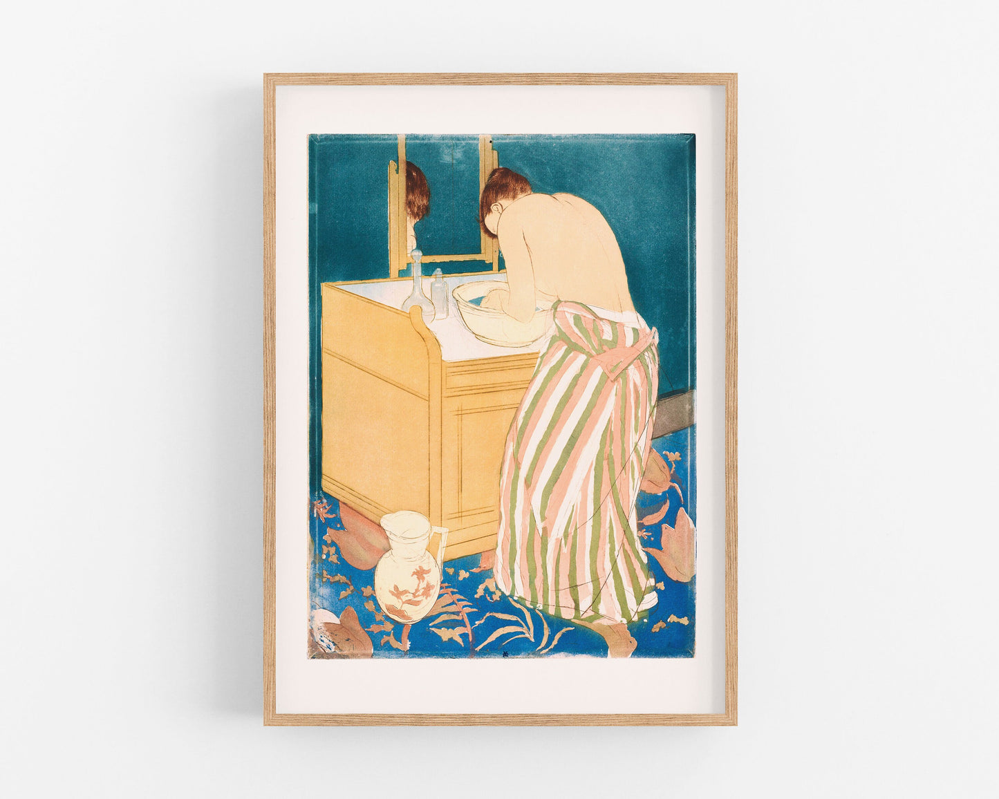 Vintage woman bathing painting  | Mary Cassatt | Bathroom decor | Female artist | Feminist art | Art deco art | Eco-friendly gift