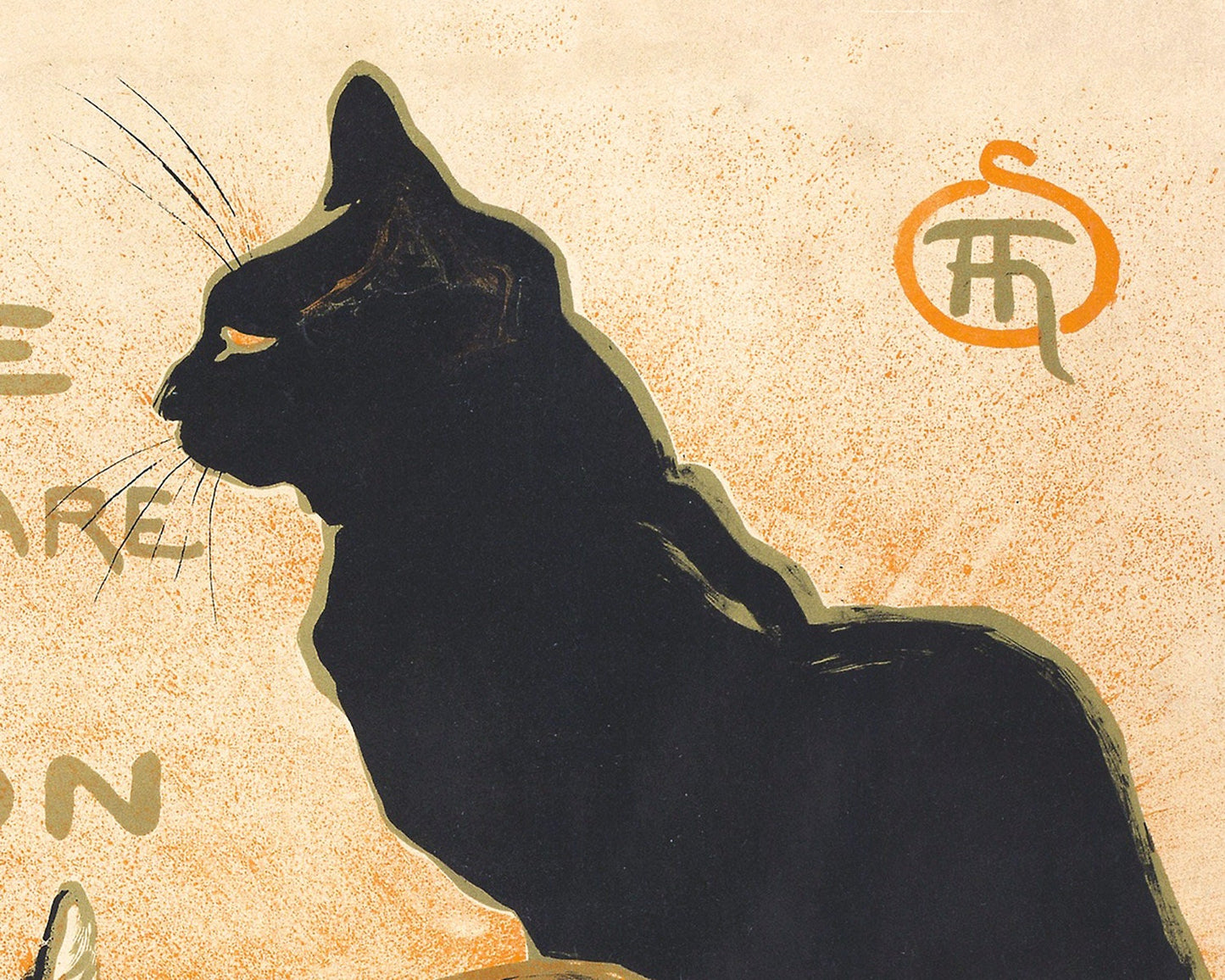 Vintage cat art | Orange tabby and black cat | Animal wall decor | Modern vintage décor | Ready to frame & gift | Steinlen