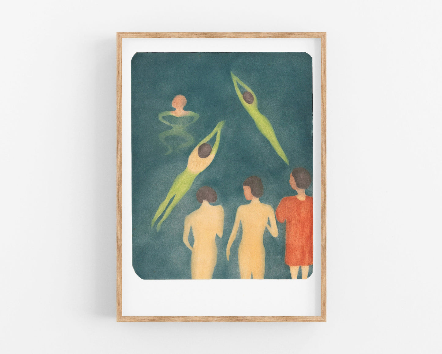 Vintage swimming fine art | Boys bathing | Edvard Munch | Cabin, lake, bathroom wall décor | Modern vintage | Eco-friendly gift