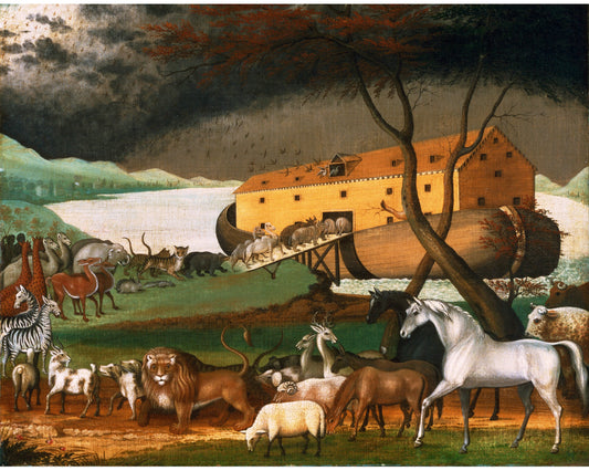 Vintage Noah's Ark art | Edward Hicks painting | 19th century animal art | Biblical story | Modern vintage décor | Eco-friendly gift