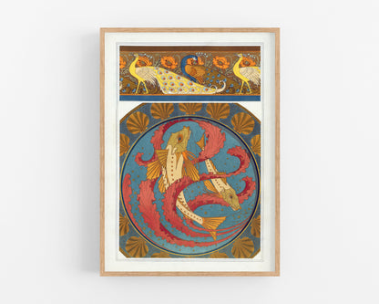 Art nouveau Animals | Peacock & fish art | L'animal dans la Décoration | Natural History print | Modern vintage décor | Eco-friendly gift