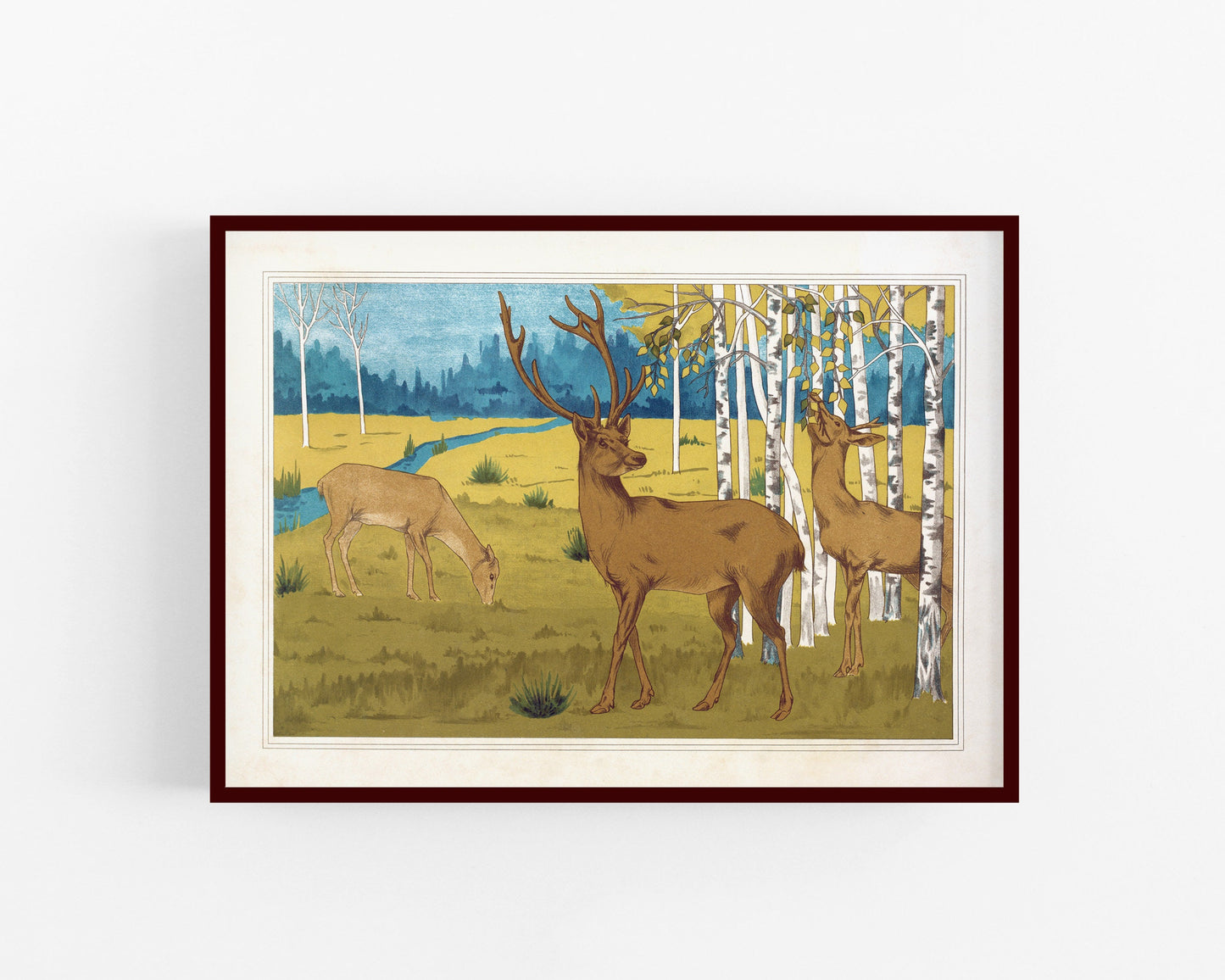 Art nouveau deer | L'animal dans la Décoration | Wild animal print | Natural History art | Modern vintage décor | Eco-friendly gift