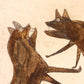 Bill Traylor Americana art | Two brown dogs fighting | Animal folk art | African American self-taught artist | Modern vintage wall décor