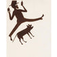 Bill Traylor Americana art | Drinking man and dog | Animal folk art | African American self-taught artist | Modern vintage wall décor