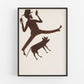 Bill Traylor Americana art | Drinking man and dog | Animal folk art | African American self-taught artist | Modern vintage wall décor