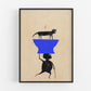 Bill Traylor Americana art | Man carrying dog or cat | Animal folk art | African American self-taught artist | Modern vintage wall décor