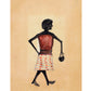 Bill Traylor Americana art | Woman walking with purse | Fashion folk art | African American self-taught artist | Modern vintage wall décor