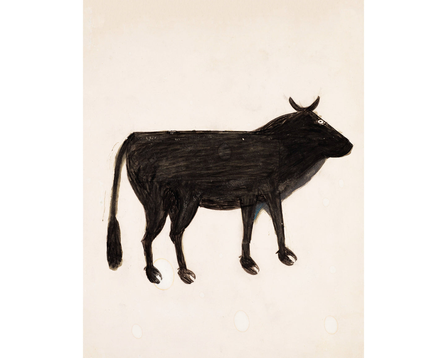 Bill Traylor Americana art | Black cow | Farm folk art | African American self-taught artist | Modern vintage wall décor