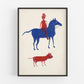 Bill Traylor Americana art | Man on horse with dog | Farm folk art | African American self-taught artist | Modern vintage wall décor