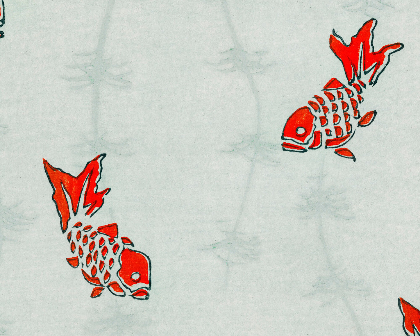 Gold fish and water art | Vintage Asian pattern print | Watanabe Seitei | Kacho-ga artist | Modern vintage décor | Eco-friendly gift