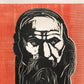 Old man with beard print | Vintage Edvard Munch | Woodcut portrait painting | Fine art men | Big beard | Modern vintage décor