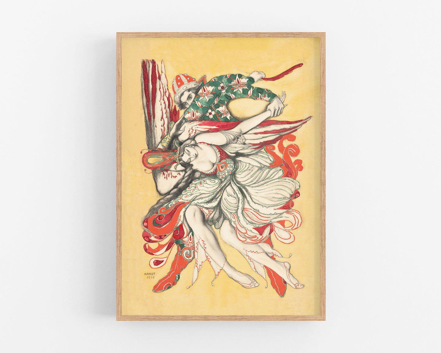 Vintage ballet art | the Firebird from L'Oiseau de Feu | 20th century dance costume | Leon Bakst | Modern Vintage decor | Eco-friendly gift