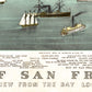 Antique San Francisco map | Bird's eye view of the bay | Vintage American cartography | Travelers wall art | Modern vintage Decor