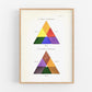 Vintage color chart | Color triangle art print | Primary colors wall art | Antique design &  color theory | Modern vintage décor