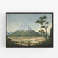 Landscape & llama art | Tropical scene with white capped mountain print | Modern vintage décor | Eco-friendly gift