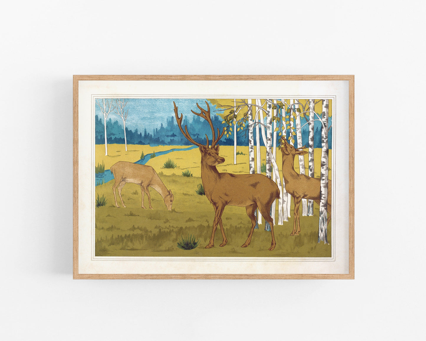 Art nouveau deer | L'animal dans la Décoration | Wild animal print | Natural History art | Modern vintage décor | Eco-friendly gift