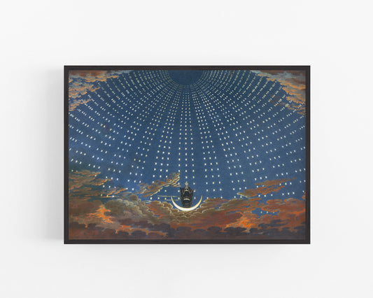 Lámina artística de la Reina de la Noche | Ópera de la Flauta Mágica | Decoración de pared celestial | Diseño de escenografía y decoración | Decoración vintage moderna | Regalo ecológico