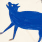 Bill Traylor Americana art | Blue animal with figures | Animal folk art | African American self-taught artist | Modern vintage wall décor