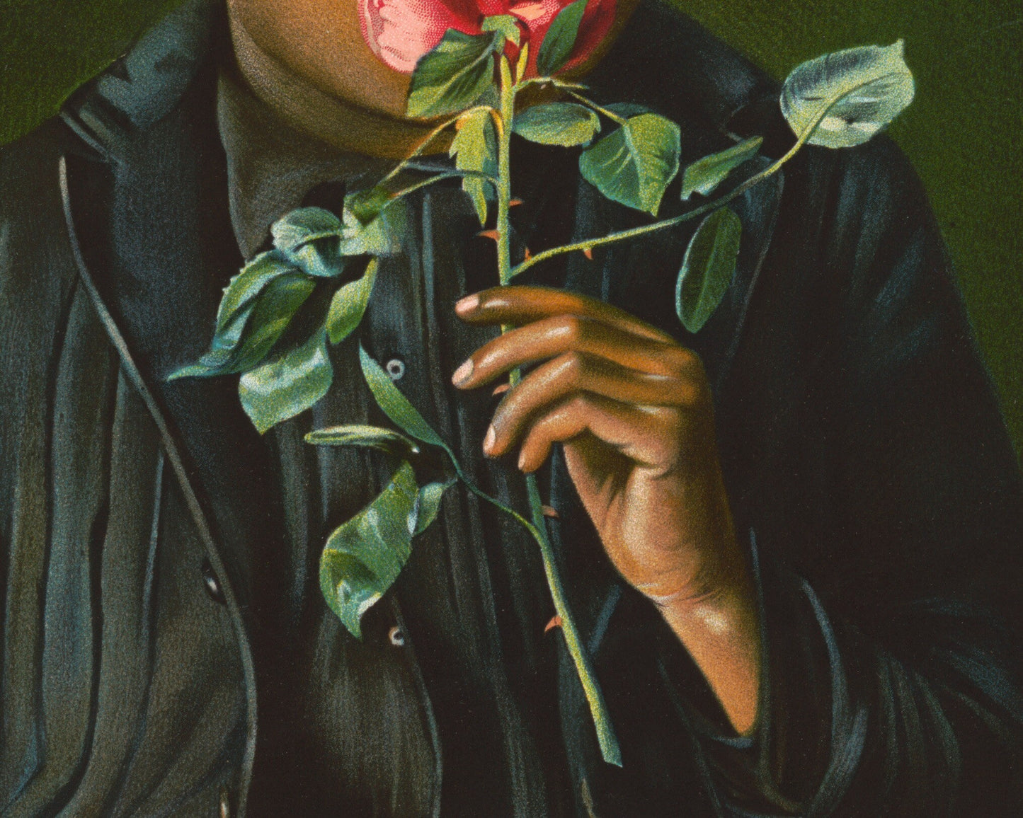 American Beauty - Young boy smelling a rose