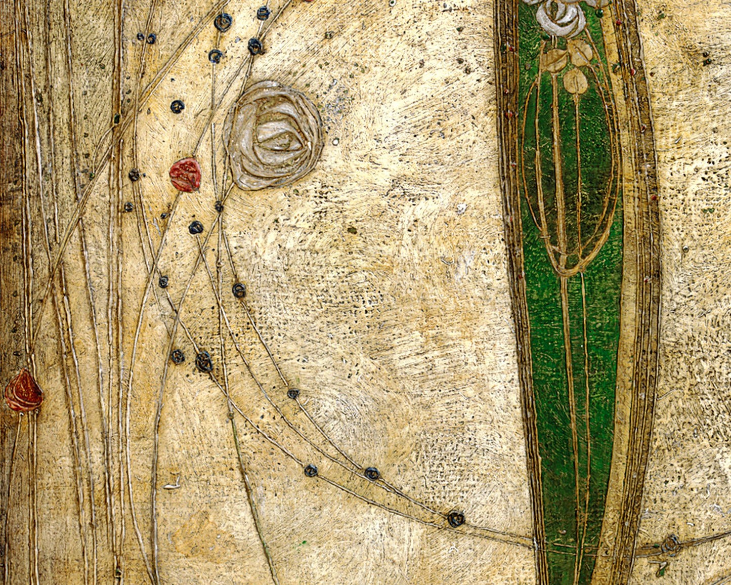 Impresión de dos mujeres como flores | Pintura de rosa blanca y rosa roja | Arte mural Art Nouveau | Margaret MacDonald Mackintosh | Artista femenina