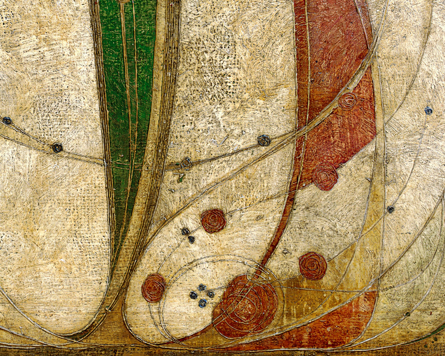 Impresión de dos mujeres como flores | Pintura de rosa blanca y rosa roja | Arte mural Art Nouveau | Margaret MacDonald Mackintosh | Artista femenina