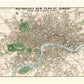 Vintage map of London | Hyde Park, Kensington Gardens, Regents Park, River Thames | Vintage British cartography | Travelers wall art