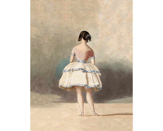 Lámina de bailarina vintage | Mascota del ballet | Arte mural de ballet | Traje de baile del siglo XIX | Lámina de moda de ballet | Decoración vintage moderna