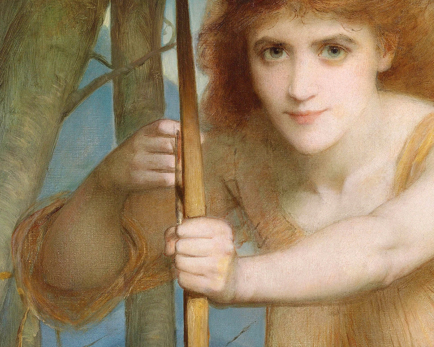 Vintage woman archer fine art print | The Archer | Charles Edward Halle | Bow and arrow | Enchanting huntress wall art | Goddess of the hunt