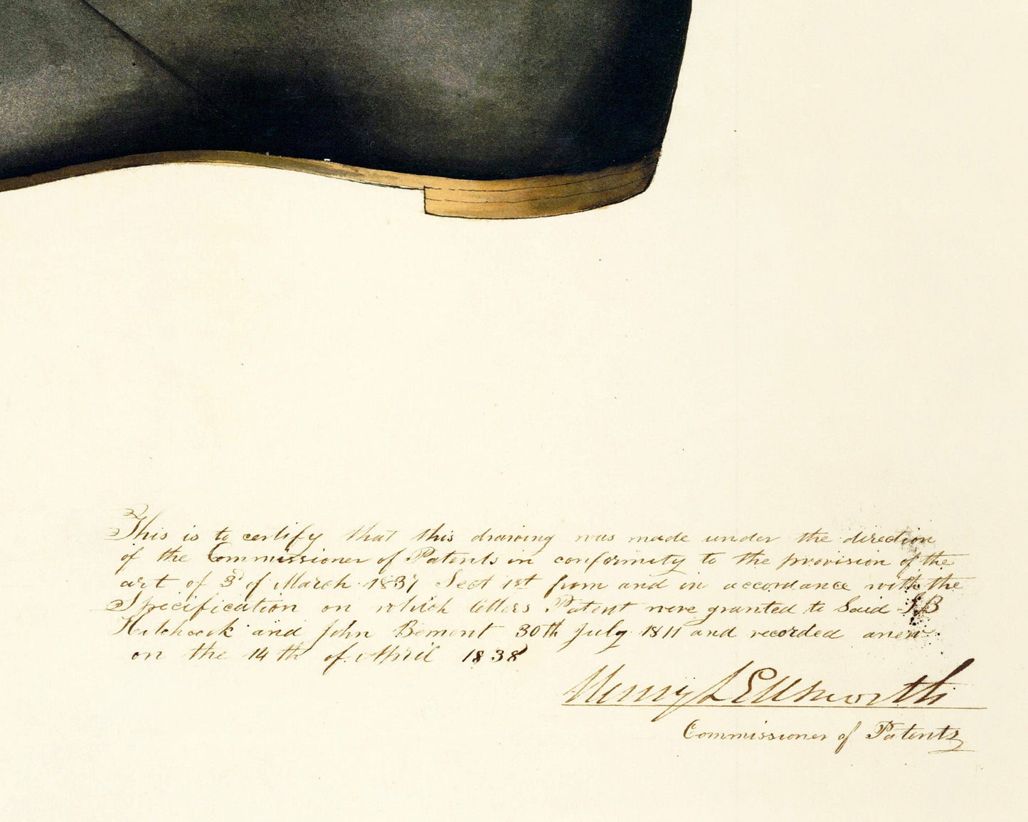 US patent drawing | Men's shoes and boots | Antique diagram | Fashion and engineering wall decor | 19th century innovation and invention