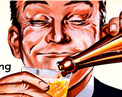 Anuncio de cerveza vintage | Bebida de Nueva Zelanda | Alcohol, arte mural de bar |