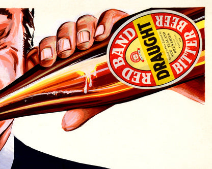 Anuncio de cerveza vintage | Bebida de Nueva Zelanda | Alcohol, arte mural de bar |