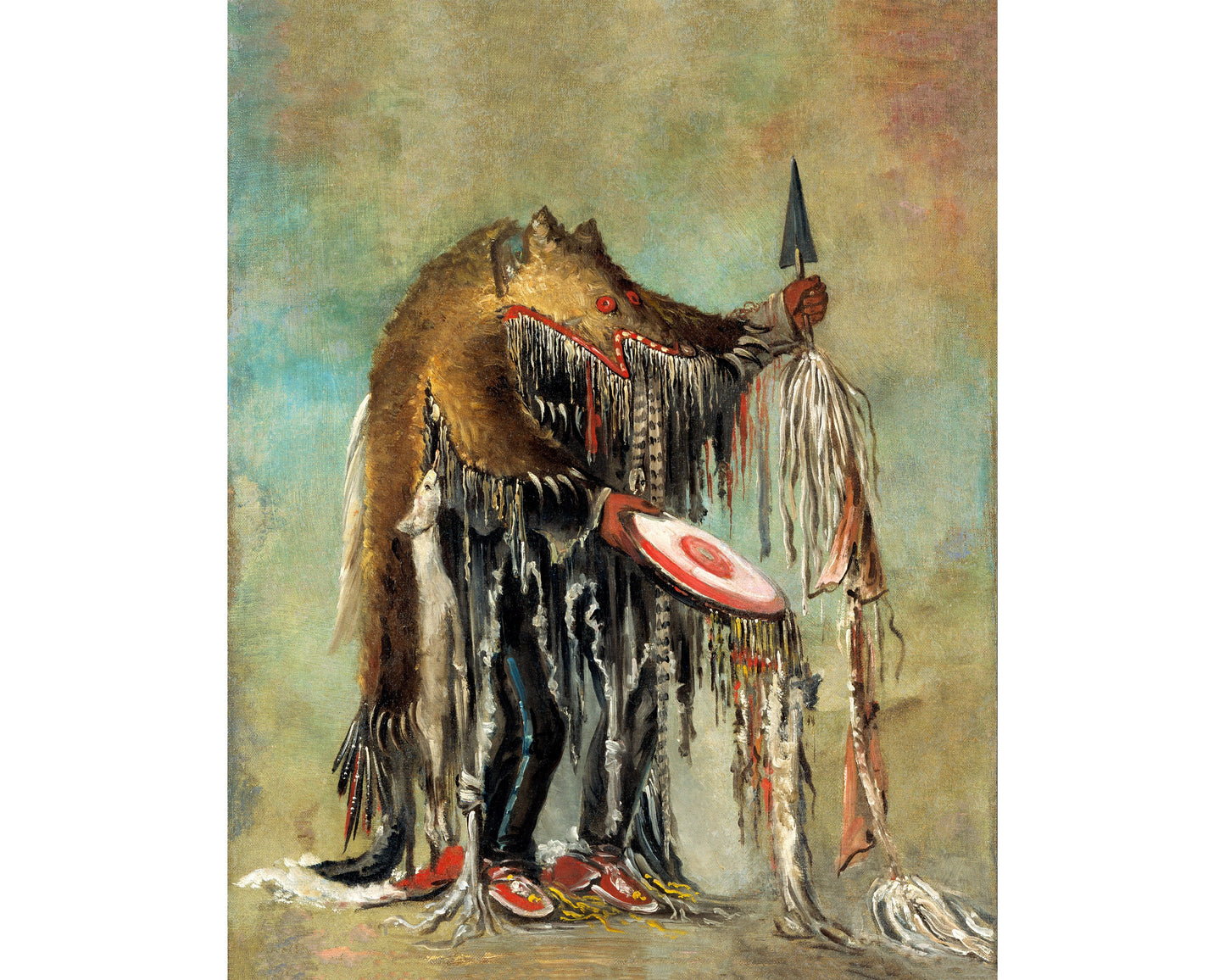 Medicine man painting | Shaman art print | George Catlin | Vintage Native American wall art | Mystical art | Indigenous people in art