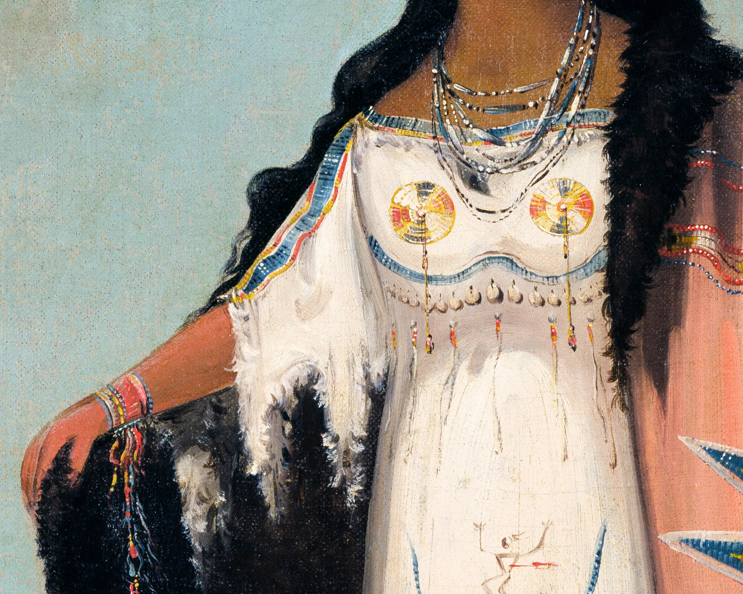 Portrait of a girl | Native American dress |  George Catlin | Vintage Native American wall art | Indigenous people | American Indian Fashion