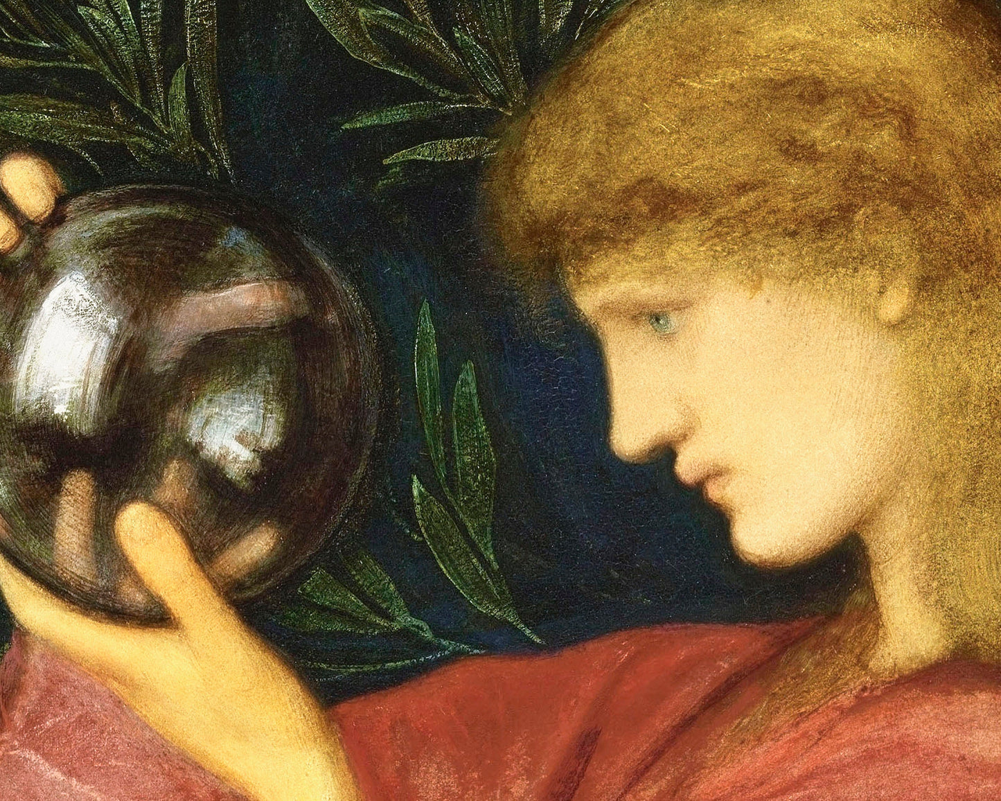 Woman with a crystal ball | Astrologia | Edward Coley Burne-Jones | Pre-Raphaelite wall art | Vintage mystical art print