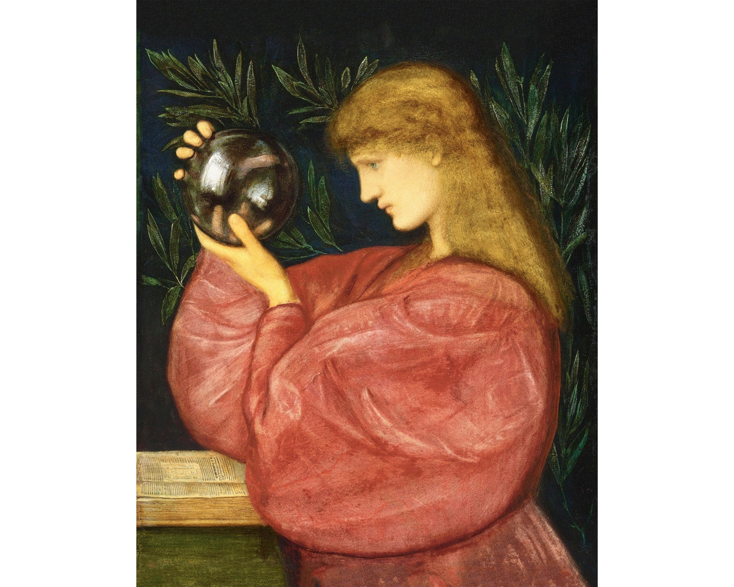 Woman with a crystal ball | Astrologia | Edward Coley Burne-Jones | Pre-Raphaelite wall art | Vintage mystical art print