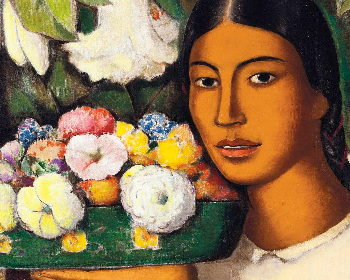 Mujer con flores de Alfredo Ramos Martinez