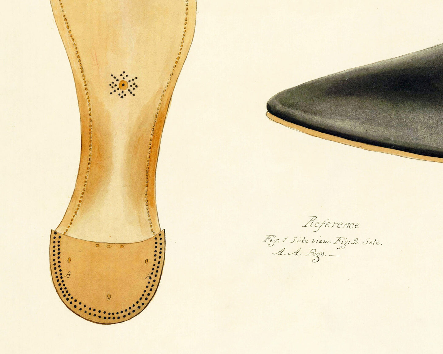 US patent drawing | Men's shoes and boots | Antique diagram | Fashion and engineering wall decor | 19th century innovation and invention