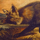 Vintage fox print | John Woodhouse Audubon | Red fox painting | Antique animal art | Woodland wall art | Moody natural history