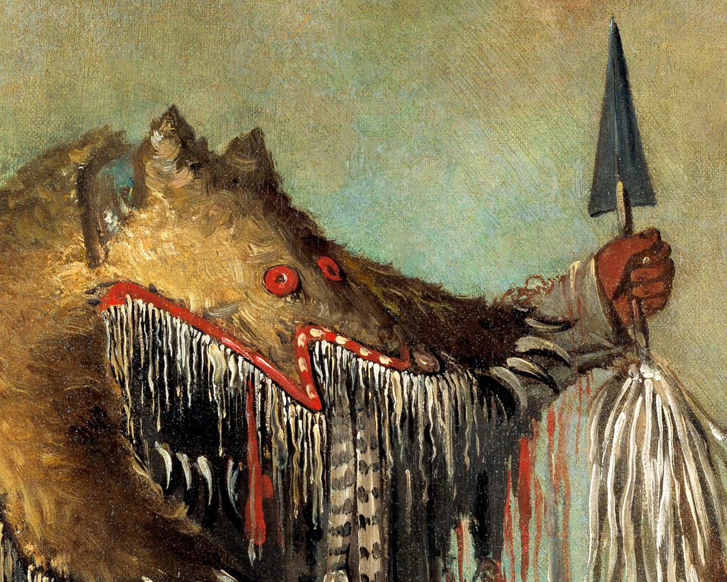 Pintura de curandero | Impresión de arte chamánico | George Catlin | Arte mural nativo americano antiguo | Arte místico | Pueblos indígenas en el arte