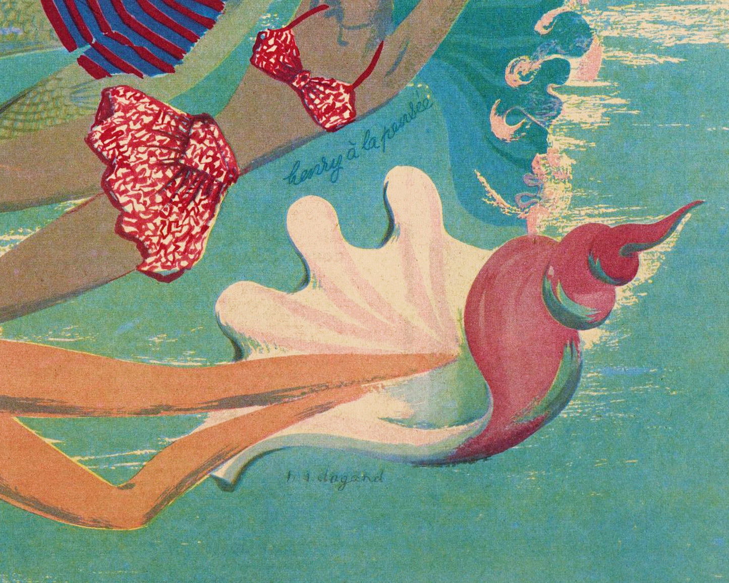 Vintage French mermaid illustration | Women in water | La Femme magazine  | Cabin, lake, bathroom wall art