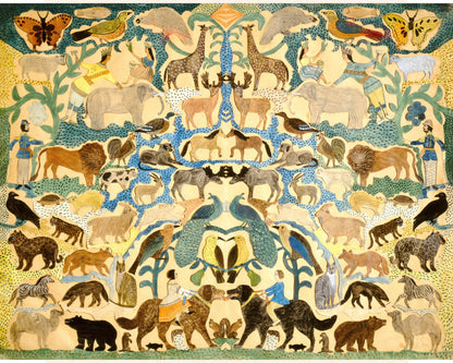 Arte de animales en collage vintage | Arte popular americano | Arte animal inusual | Arte de collage con recortes de papel | Arte primitivo e ingenuo | Animales del siglo XIX