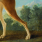 Vintage dog portrait | Greyhound in a landscape | Canine in nature wall art  | Antique animal art | French artist | Jean-Baptiste Oudry