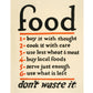 Food: Don't waste it sign | US Food Administration print | WWI Poster | Food rules | Kitchen, food wall art | Vintage typography