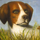 Vintage bird dog portrait | English pointer dog painting | Hunting dog wall art | Bird dog with grouse | Antique animal art | D.G. Stouter