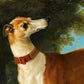 Vintage dog portrait | Greyhound in a landscape | Canine in nature wall art  | Antique animal art | French artist | Jean-Baptiste Oudry