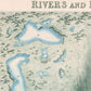 Vintage Geography print | Rivers & lakes of the world compared | Geological chart | Natural science infographic | Science wall art